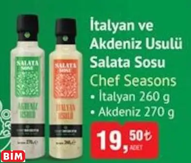 CHEF SEASONS İTALYAN VE AKDENİZ USULÜ SALATA SOSU CHEF SEASONS İTALYAN VE AKDENİZ USULÜ SALATA SOSU